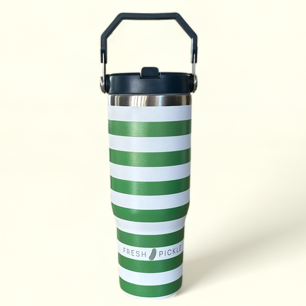 Forest Insulated Tumbler: Green Stripe