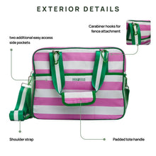 Lola Pickleball Tote: Green/White Stripe