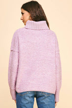 TURTLE NECK LONG SLEEVES SWEATER - 5476W: DUSTY PINK / S