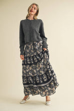 LONG PUFF SLEEVE SWEATER CARDIGAN MSW11018: FOREST GREEN / S