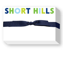 RAINBOW BIG & BOLD CUSTOM NOTEPAD: BLUE/GREEN RAINBOW NAVY RIBBON