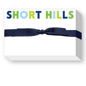 RAINBOW BIG & BOLD CUSTOM NOTEPAD: BLUE/GREEN RAINBOW NAVY RIBBON