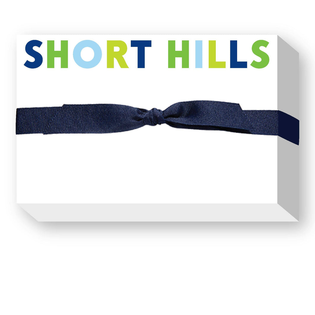 RAINBOW BIG & BOLD CUSTOM NOTEPAD: BLUE/GREEN RAINBOW NAVY RIBBON