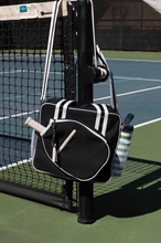 Lola Pickleball Tote: Green/White Stripe