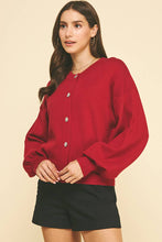 JEWEL BUTTON DOWN CARDIGAN - 6441W : Red / SM