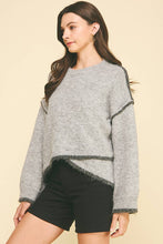 WRAP DETAILED KNIT SWEATER - 6381WJ: HEATHER GREY / S