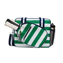 Lola Pickleball Tote: Green/White Stripe