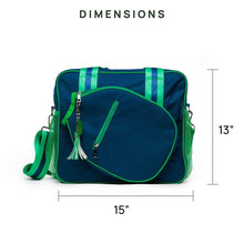 Lola Pickleball Tote: Green/White Stripe