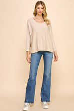 SOFT V NECK KNIT SWEATER - 5035W: GARNET / M