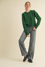 LONG PUFF SLEEVE SWEATER CARDIGAN MSW11018: Red / M