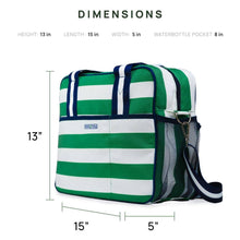 Lola Pickleball Tote: Green/White Stripe