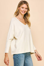 SOFT V NECK KNIT SWEATER - 5035W: GARNET / S