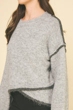 WRAP DETAILED KNIT SWEATER - 6381WJ: HEATHER GREY / L