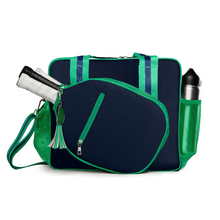 Lola Pickleball Tote: Green/White Stripe