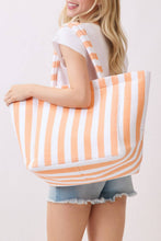 Striped Terry Large Beach Tote Bag: Dark Green / ONE SIZE