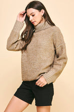 TURTLE NECK LONG SLEEVES SWEATER - 5476W: DUSTY PINK / M