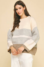 COLORBLOCK SOFT YARN SWEATER - 6296W: CREAM / S