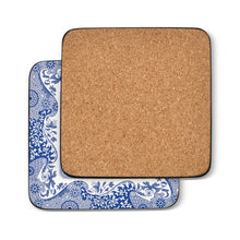 Blue Italian Coasters Set of 6: MDF, Cork Backed / Blue Italian LOCAL PICK UP ONLY