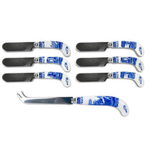 Spode Blue Italian Cheese Knife & 6 Spreaders LOCAL PICK UP ONLY