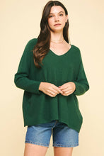 SOFT V NECK KNIT SWEATER - 5035W: GARNET / M