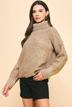 TURTLE NECK LONG SLEEVES SWEATER - 5476W: DUSTY PINK / S