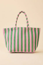 Striped Terry Large Beach Tote Bag: Dark Green / ONE SIZE