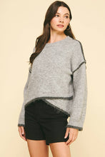 WRAP DETAILED KNIT SWEATER - 6381WJ: HEATHER GREY / M