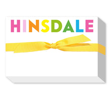 RAINBOW BIG & BOLD CUSTOM NOTEPAD: BLUE/GREEN RAINBOW NAVY RIBBON