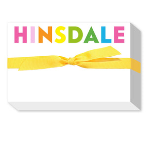 RAINBOW BIG & BOLD CUSTOM NOTEPAD: BLUE/GREEN RAINBOW NAVY RIBBON
