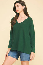 SOFT V NECK KNIT SWEATER - 5035W: GARNET / M