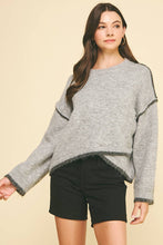 WRAP DETAILED KNIT SWEATER - 6381WJ: HEATHER GREY / S