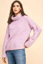 TURTLE NECK LONG SLEEVES SWEATER - 5476W: DUSTY PINK / M