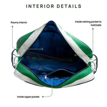 Lola Pickleball Tote: Green/White Stripe