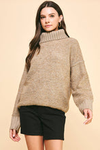 TURTLE NECK LONG SLEEVES SWEATER - 5476W: DUSTY PINK / M