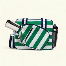 Lola Pickleball Tote: Green/White Stripe