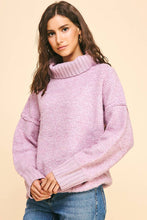 TURTLE NECK LONG SLEEVES SWEATER - 5476W: DUSTY PINK / M