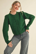 LONG PUFF SLEEVE SWEATER CARDIGAN MSW11018: FOREST GREEN / L