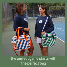 Lola Pickleball Tote: Green/White Stripe