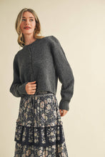 LONG PUFF SLEEVE SWEATER CARDIGAN MSW11018: Red / S