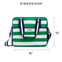 Lola Pickleball Tote: Green/White Stripe