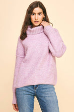 TURTLE NECK LONG SLEEVES SWEATER - 5476W: DUSTY PINK / S