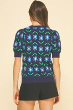 FLORAL PRINT KNIT WEATER - 6555WS: BLACK/PINK / L