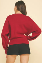 JEWEL BUTTON DOWN CARDIGAN - 6441W : Red / ML