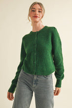 LONG PUFF SLEEVE SWEATER CARDIGAN MSW11018: FOREST GREEN / S