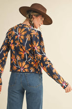 FLORAL MOCK NECK SWEATER MSW11101: BLUE FUCHSIA / L