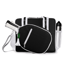 Lola Pickleball Tote: Green/White Stripe