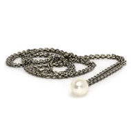 Fantasy Necklace With White Pearl, 120 cm or 47 inches