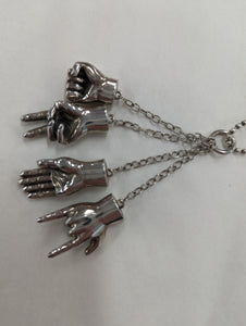 Rare Redbalifrog Rock Paper Scissors necklace