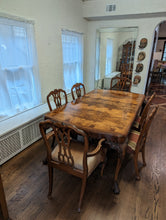 Vintage Dining Room Set rare Burled Acacia wood 1940s