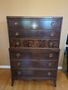 6 piece Vintage Mahogany Bedroom Set 2 Twin Beds